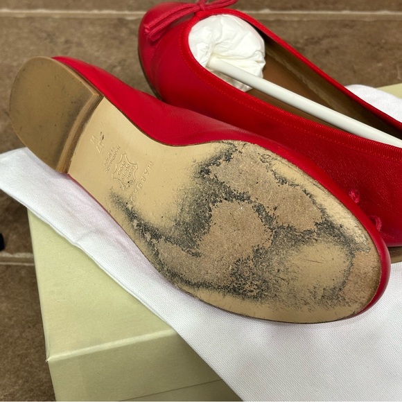 MARGAUX Size 7 WIDE The Demi Nappa Leather Ballet Flat in Scarlett Nappa - Picture 4 of 11